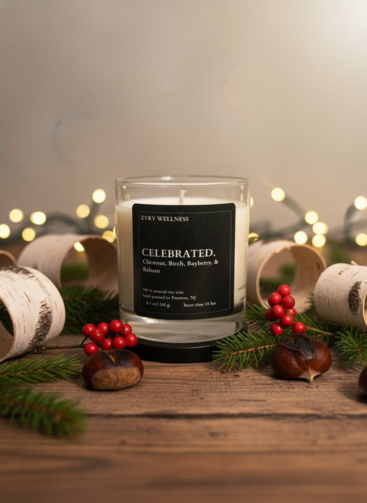 Celebrated – Chestnut, Birch, Bayberry & Balsam Candle